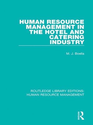 cover image of Human Resource Management in the Hotel and Catering Industry